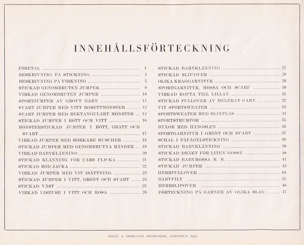 Adelsköld, Märta (1901-1972) ; Arborelius, Emmy : Stickat och virkat