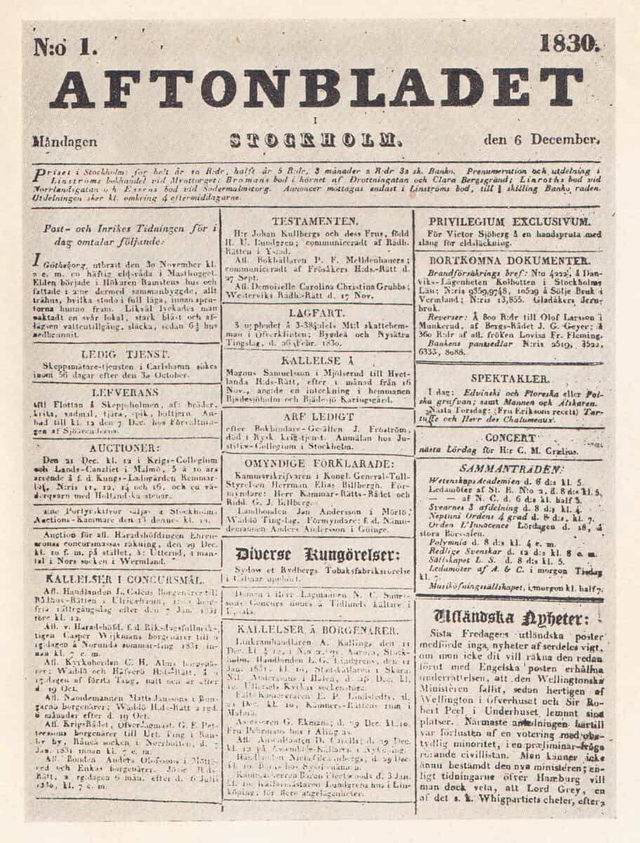 Aftonbladet 1830-1930
