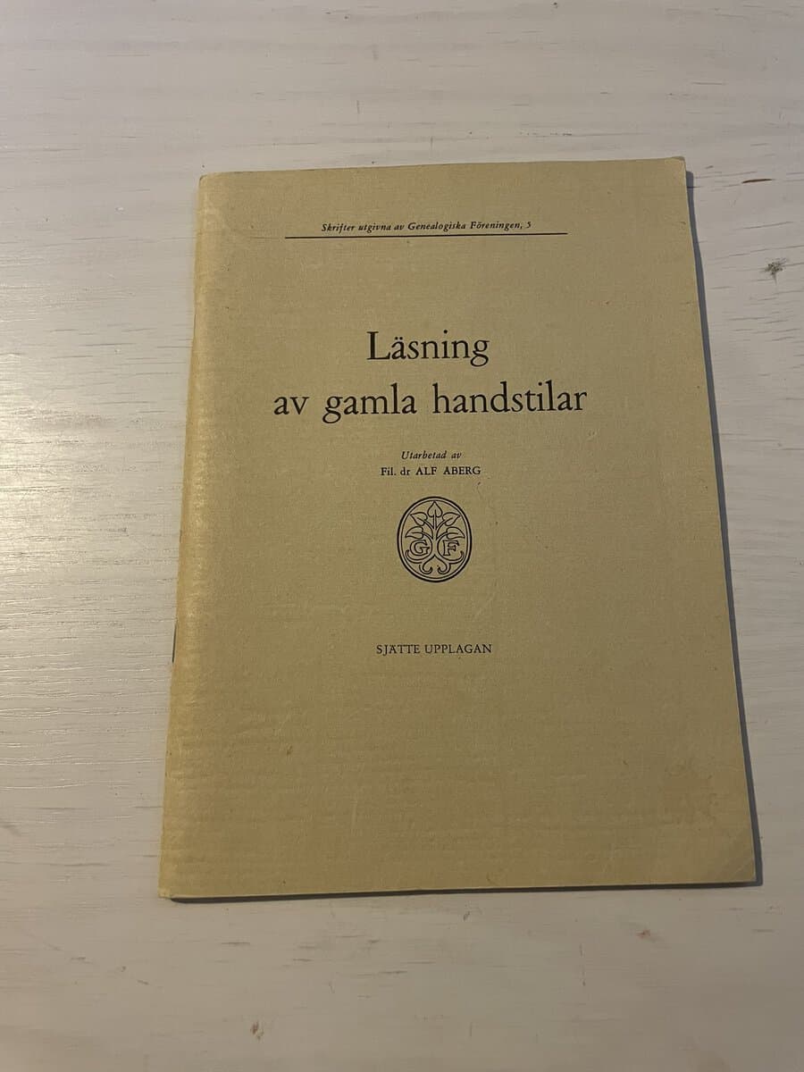 Alf Åberg : Läsning av gamla handstilar