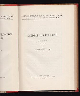Alfred Vestlund : Medelpads folkmål, I (allt som utkom)