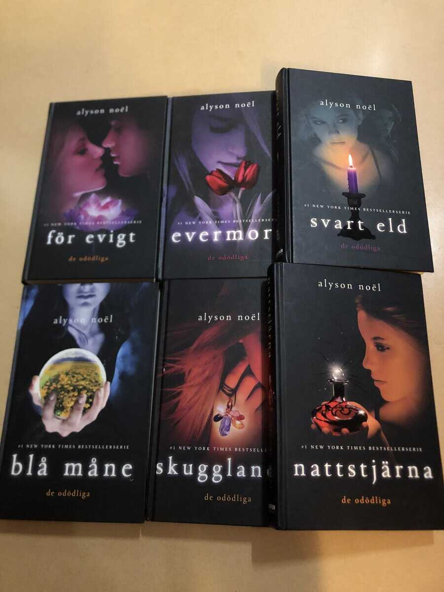 Alyson Noël : De odödliga 1-6 - Hela serien - Evermore - Blå måne - Skugglandet - Svart eld - Nattstjärna - För evigt