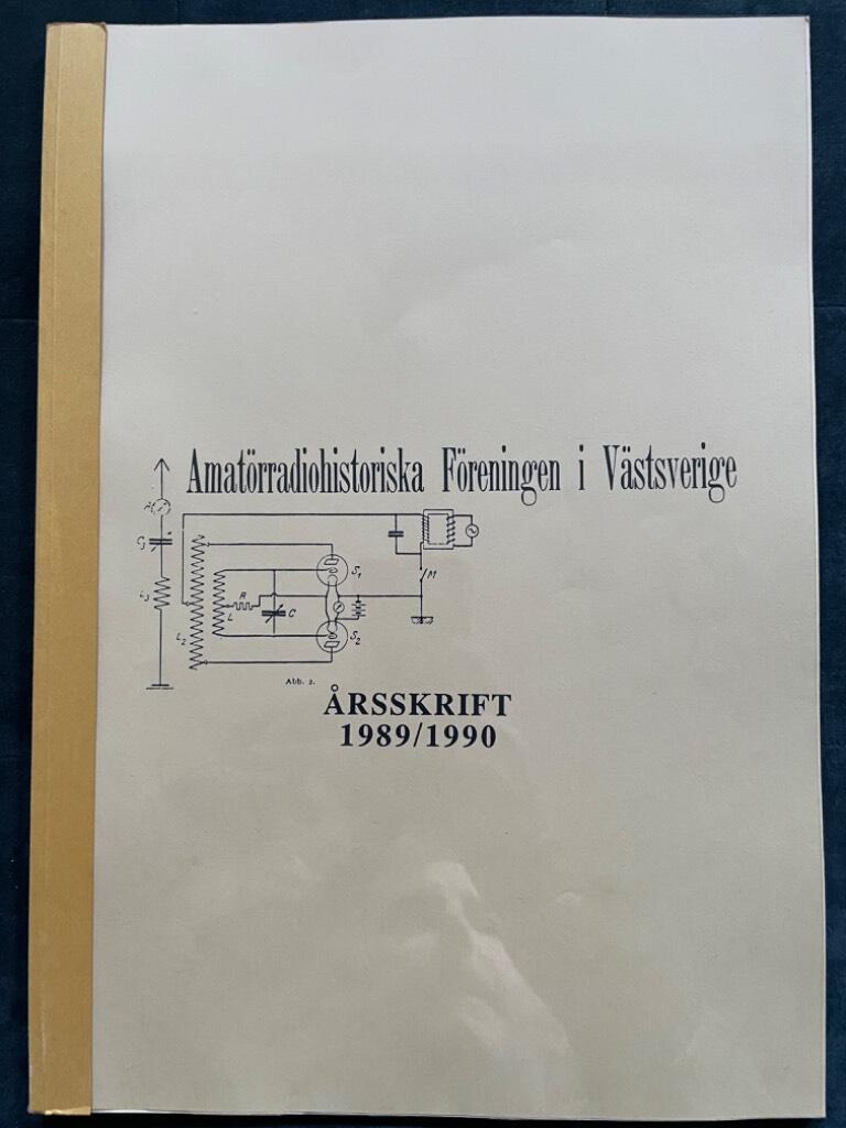 Amatörradiohistoriska Föreningen i Västsverige Årsskrift 1989/1990