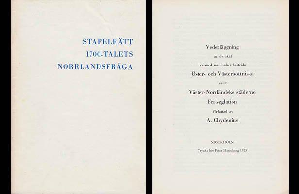 Anders Chydenius : Stapelrätt