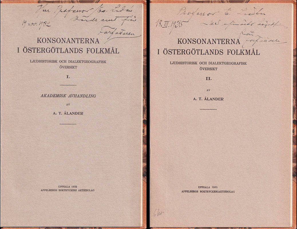 Anders Teodor Ålander : Konsonanterna i Östergötlands folkmål