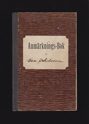 'Anmärknings-Bok för Dan Jakobsson' [=pärmtitel] (Obbola, Umeå)