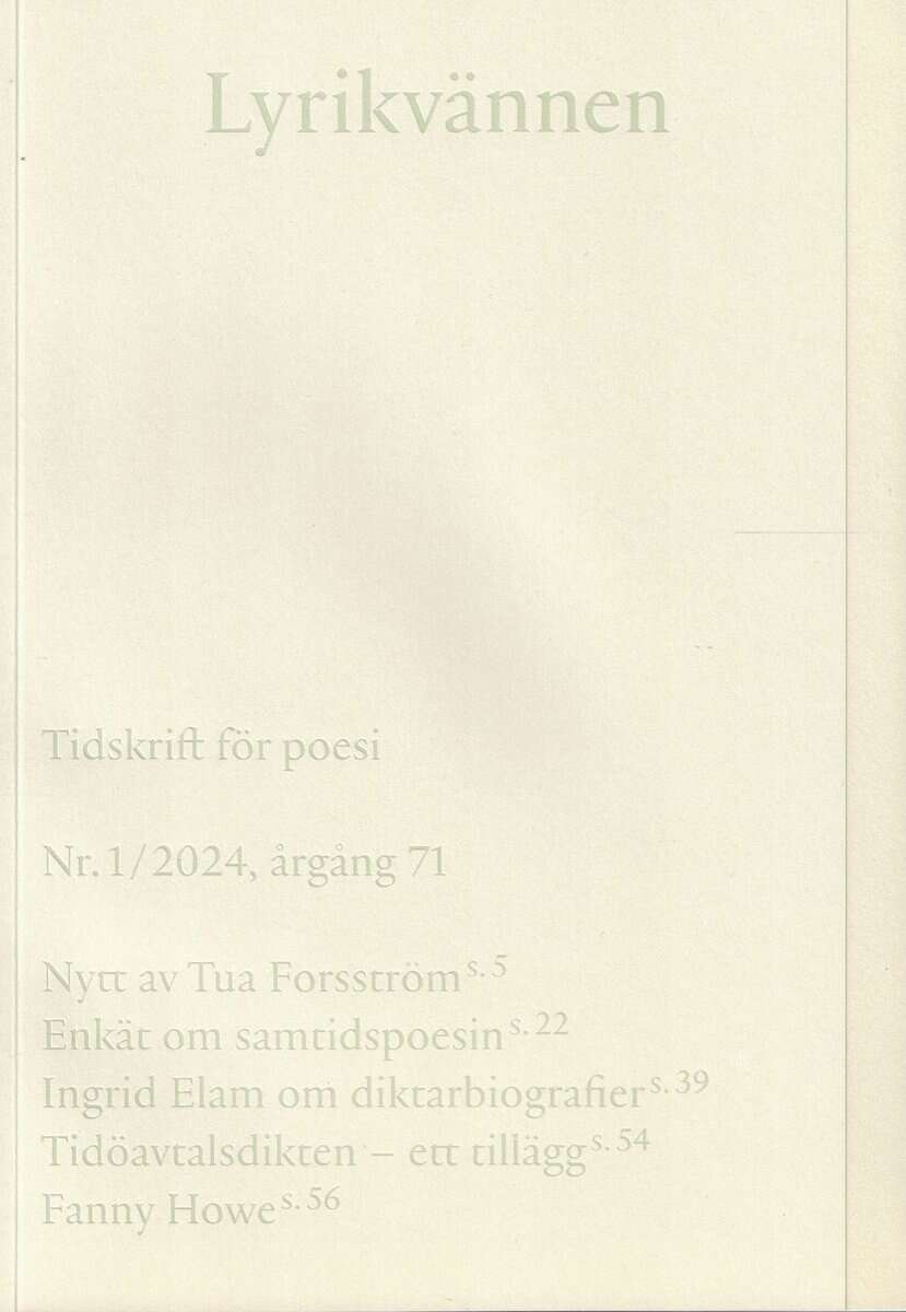 Anna Lundvik : Lyrikvännen