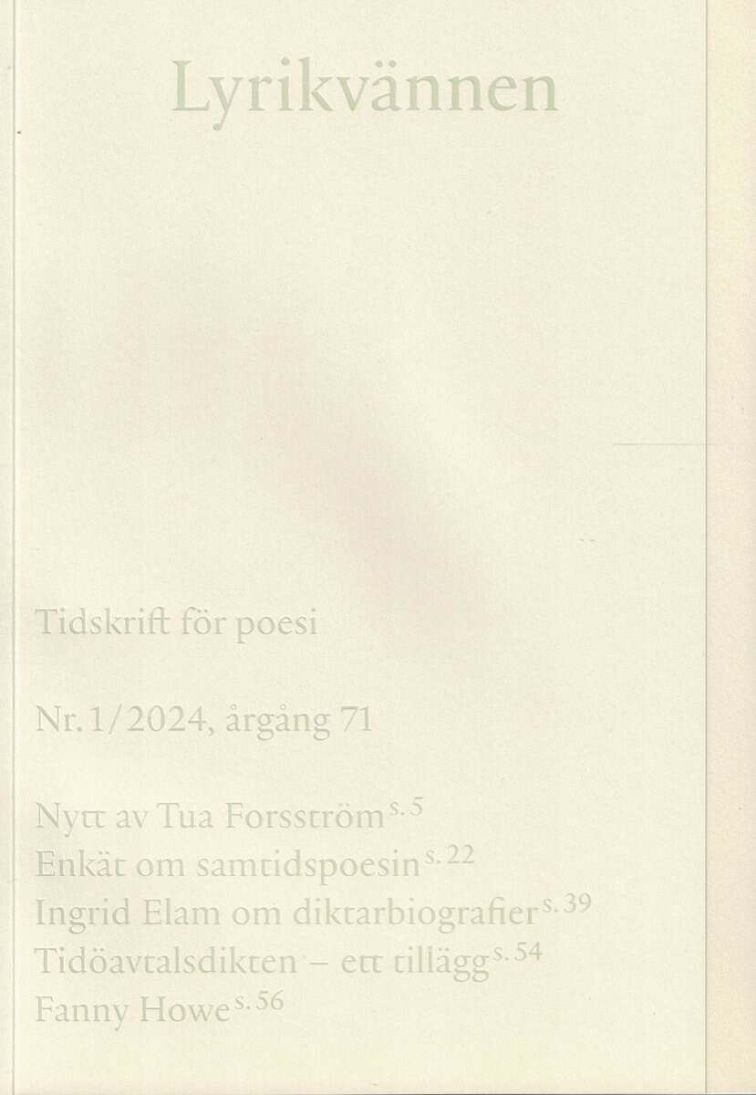 Anna Lundvik : Lyrikvännen