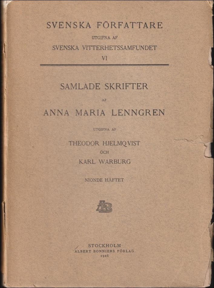Anna Maria Lenngren : Samlade skrifter