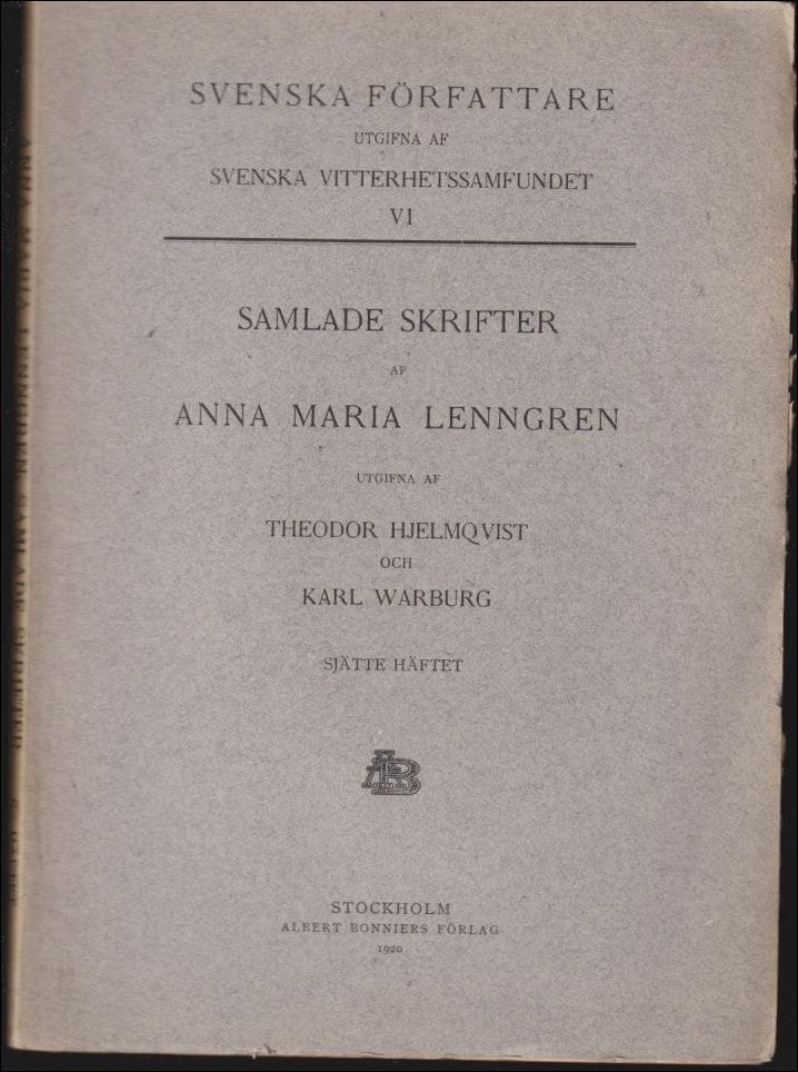 Anna Maria Lenngren : Samlade skrifter