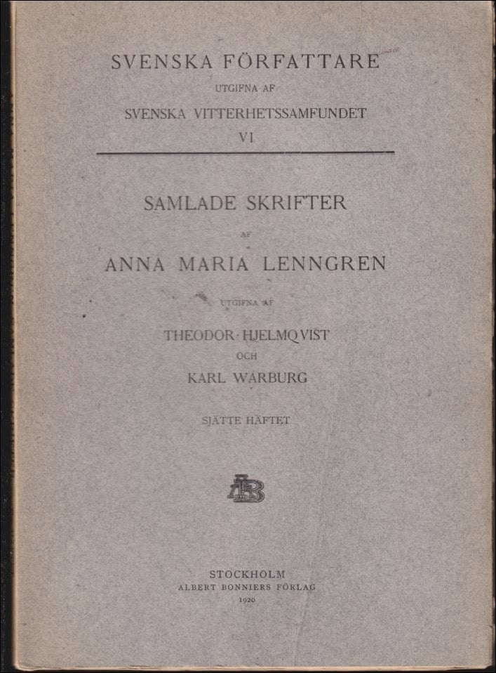 Anna Maria Lenngren : Samlade skrifter