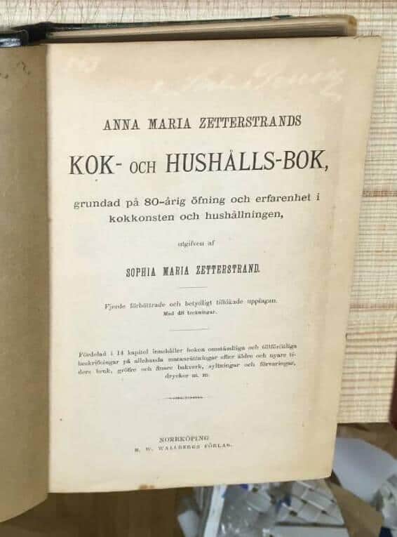 Anna Maria Zetterstrands Kok- och Hushållsbok, grundad på 80-årig öfning och erfarenhet i kokkonsten och hushållningen.