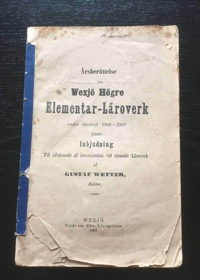 Årsberättelse om Wexjö högre elementar-läroverk 1866-1867