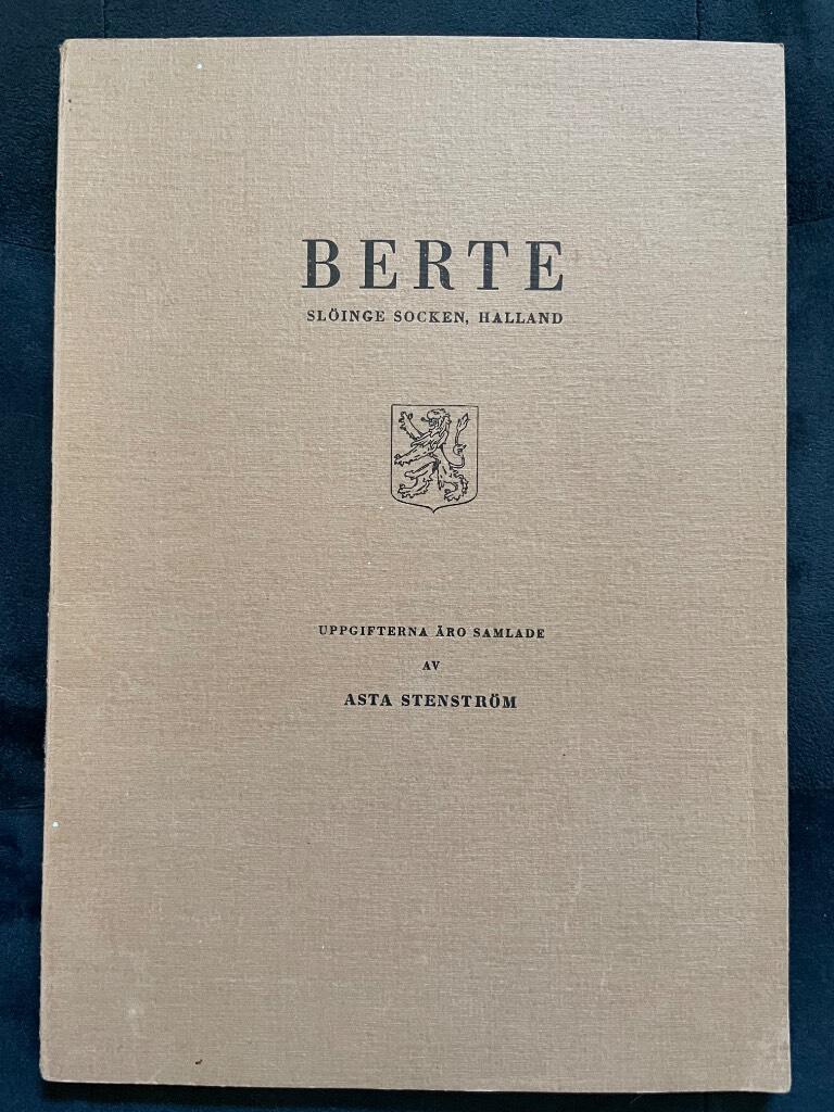 Asta Stenström : Berte Slöinge socken, Halland