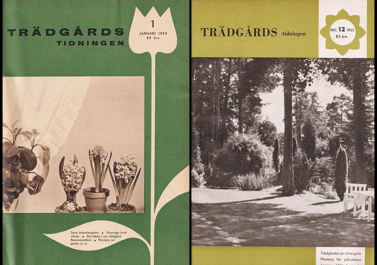 Astrid Kähr : Trädgårdstidningen 1954 + 1955 (12 nr/år)