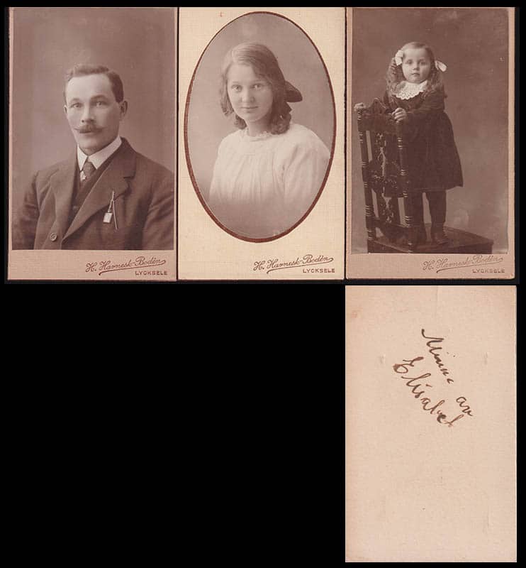 [Ateljéfotografi ; Kabinettfotografi ; 11 st] : Johanna Jakobina Harnesk-Bodén (1879-1960) Lycksele (fotograf)