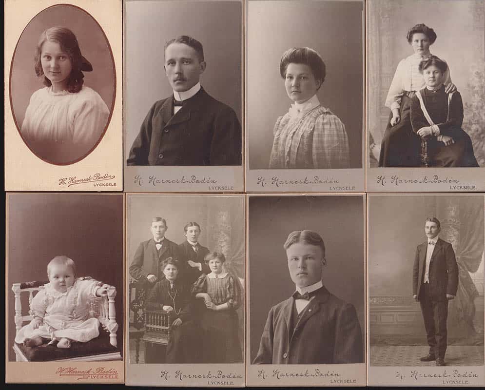 [Ateljéfotografi ; Kabinettfotografi ; 11 st] : Johanna Jakobina Harnesk-Bodén (1879-1960) Lycksele (fotograf)