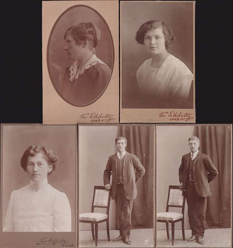 [Ateljéfotografi ; Kabinettfotografi ; 11 st] : Tor Ekholtz (1880-1960) Umeå (fotograf)