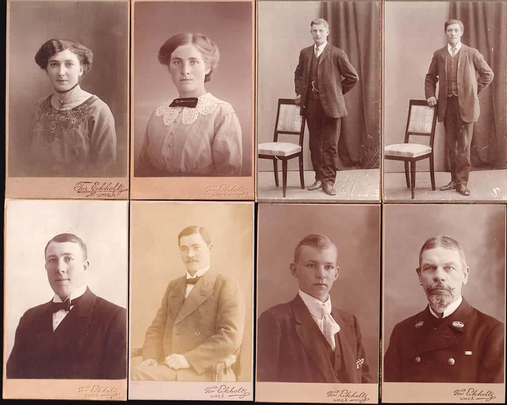 [Ateljéfotografi ; Kabinettfotografi ; 11 st] : Tor Ekholtz (1880-1960) Umeå (fotograf)