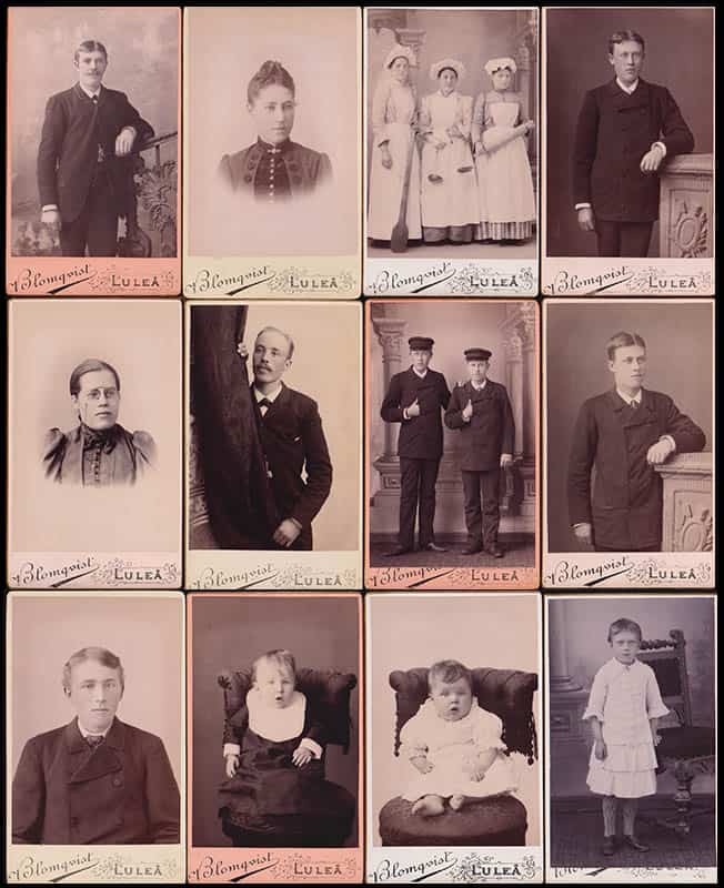 [Ateljéfotografi ; Kabinettfotografi ; 12 st] : Carl Gustaf Blomqvist (1863-1952) Luleå (fotograf)