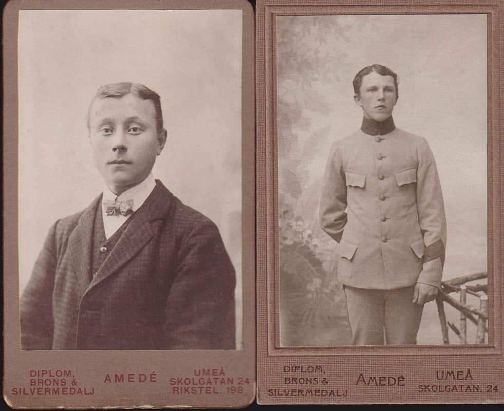 [Ateljéfotografi ; Kabinettfotografi ; 2 st] : Olsson, Amedé Amandus [fotograf] (1873-1924)