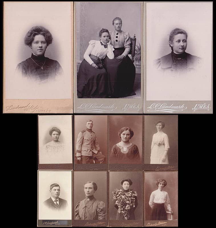 [Ateljéfotografi ; Kabinettfotografi ; 27 st] : Lars-Olof Lundmark (1828-1895) Umeå (fotograf)