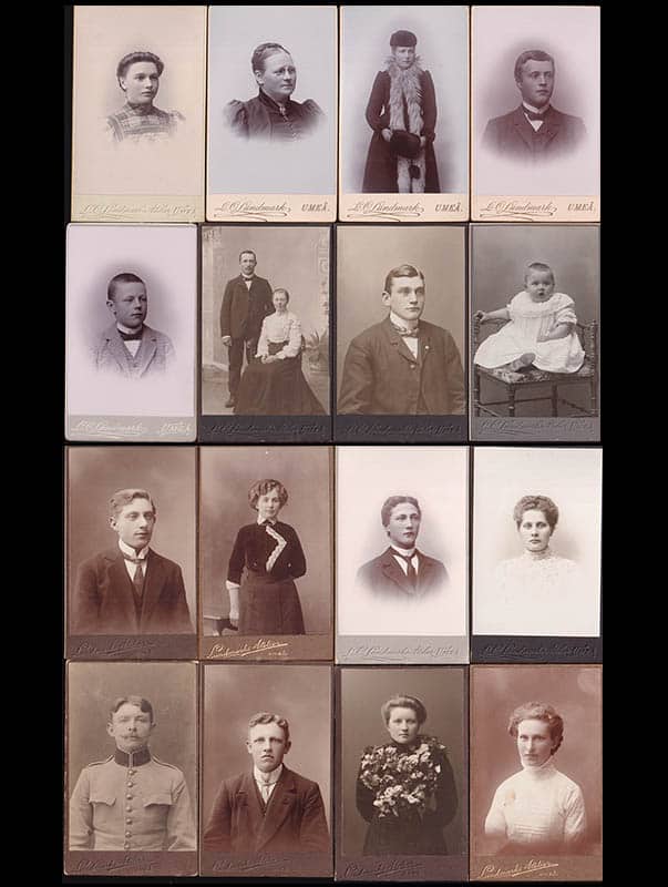 [Ateljéfotografi ; Kabinettfotografi ; 27 st] : Lars-Olof Lundmark (1828-1895) Umeå (fotograf)