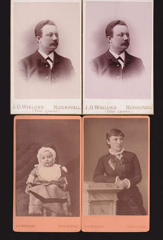 [Ateljéfotografi ; Kabinettfotografi ; 4 st] : Jonas (Johan) Olof Wiklund (1856-1920) Hudiksvall (fotograf)