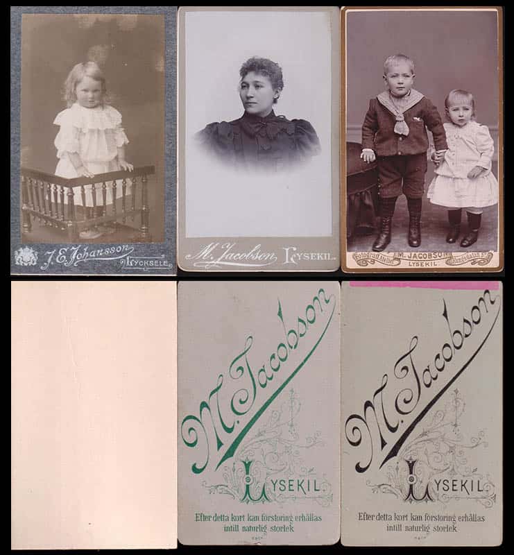 [Ateljéfotografi ; Kabinettfotografi ; 4 st] : Malcolm. Jacobson (1848-1929) Lysekil (fotograf)