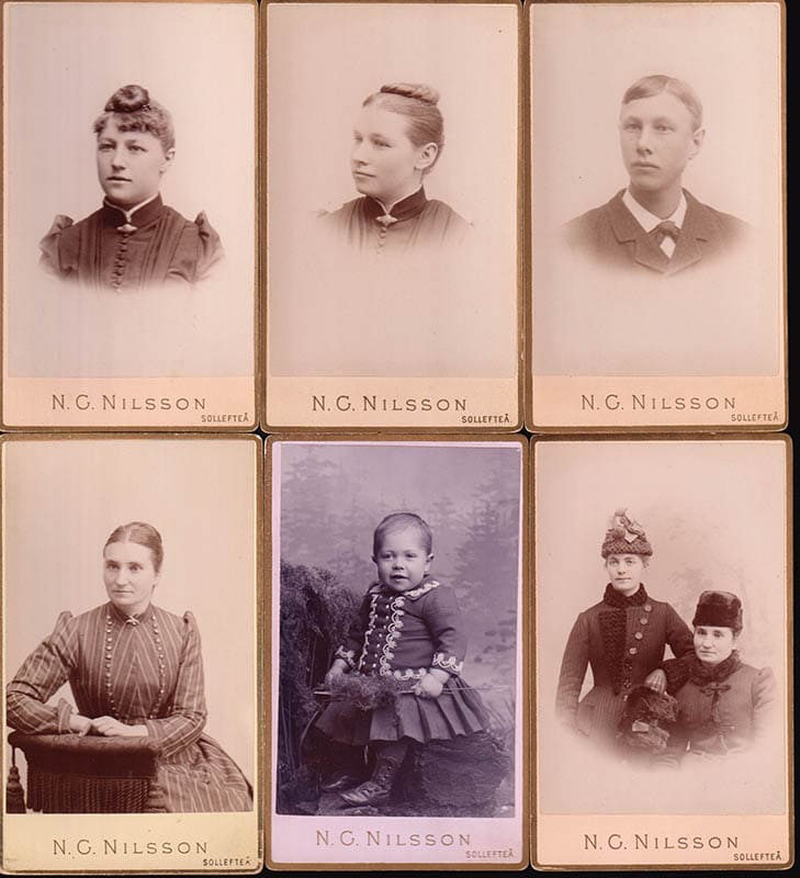 [Ateljéfotografi ; Kabinettfotografi ; 6 st] : Nils Gustaf Nilsson (1854-1927) Sollefteå (fotograf)