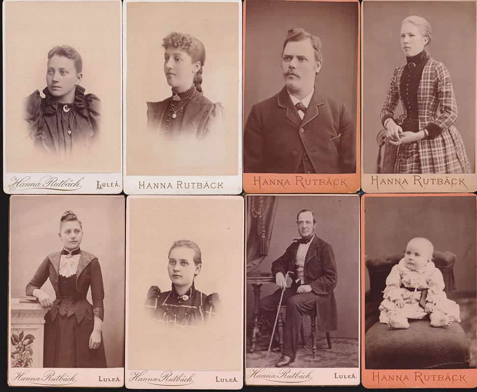 [Ateljéfotografi ; Kabinettfotografi ; 8 st] : Hanna Rutbäck (1848-1891) Luleå (fotograf)