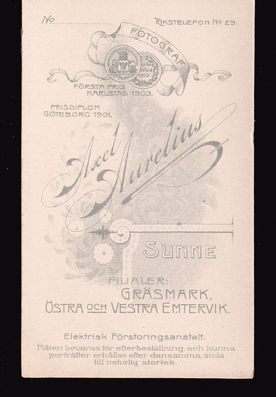 Axel Aurelius (1870-1956) Sunne (fotograf)