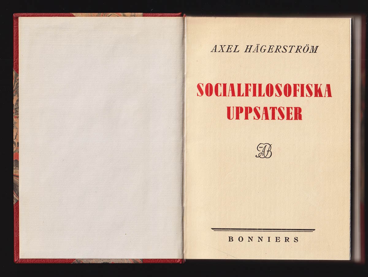 Axel Hägerström : Socialfilosofiska uppsatser