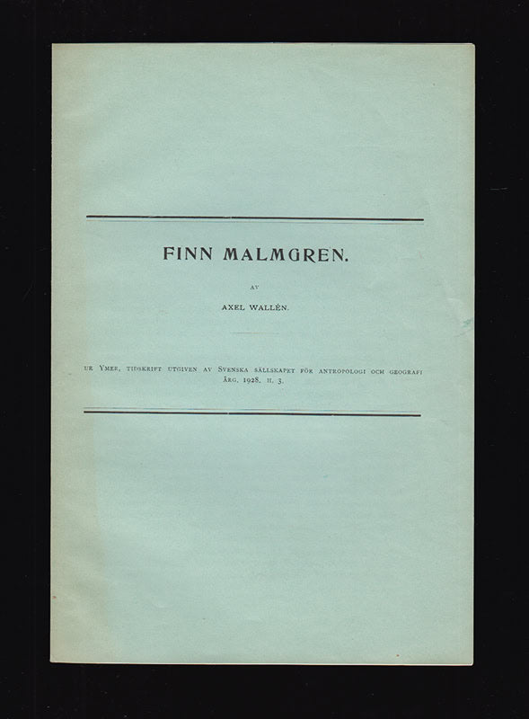 Axel Wallén : Finn Malmgren