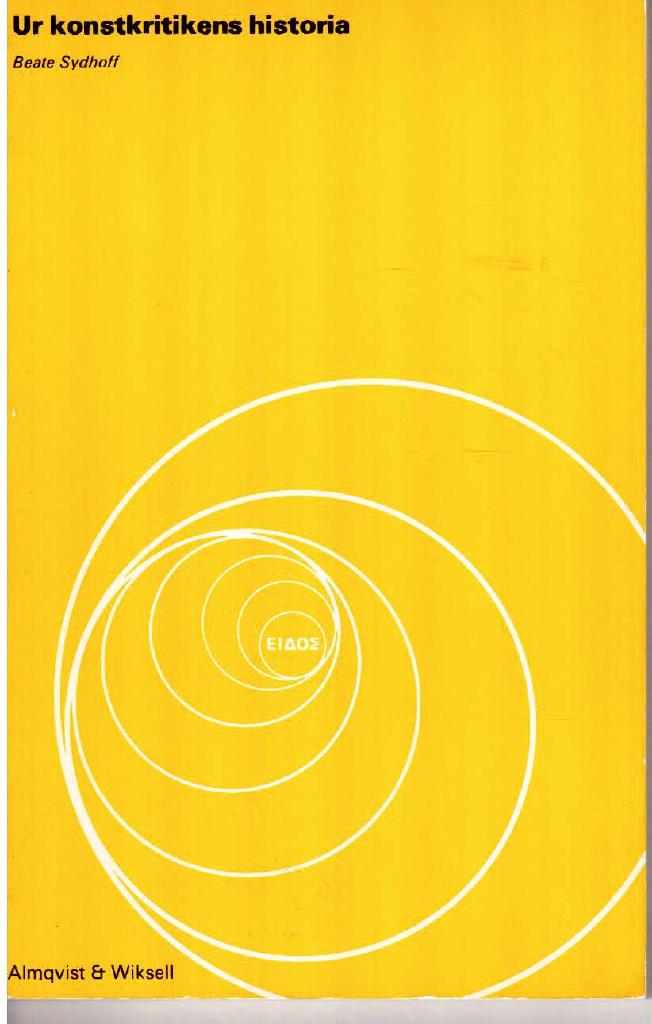 Beate Sydhoff : Ur konstkritikens historia