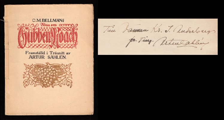 Bellman, Carl Michael (1740-1795) ; Sahlén, Artur (1882-1945) : Wisa om Gubben Noach. Framställd i träsnitt av Artur Sahlén [=omslagstitel]