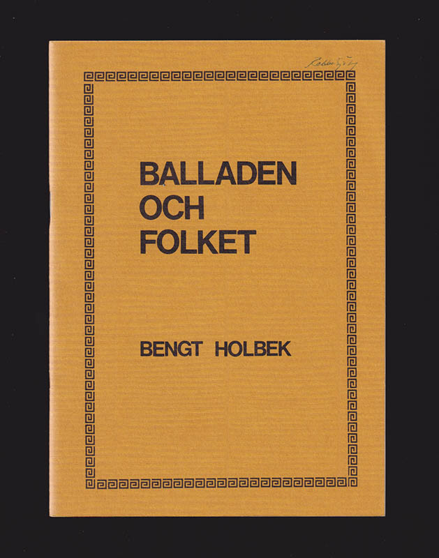 Bengt Holbek : Balladen och folket