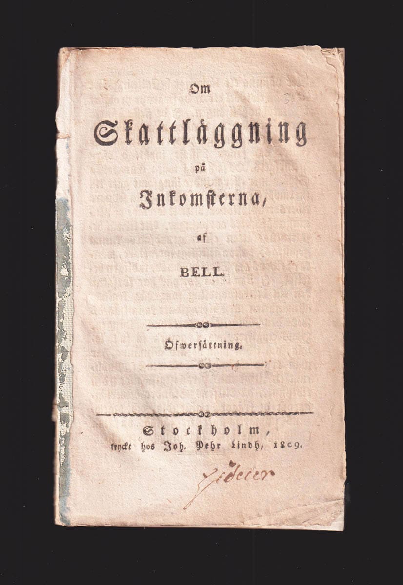 Benjamin Bell : Om skattläggning på inkomsterna, af Bell