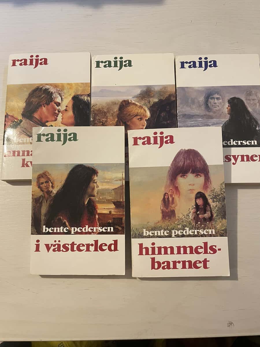 Bente Pedersen : Raija 31-35 - Annan mans kvinna - Sommarlandets skuggor - Drömsyner - I västerled - Himmelsbarnet