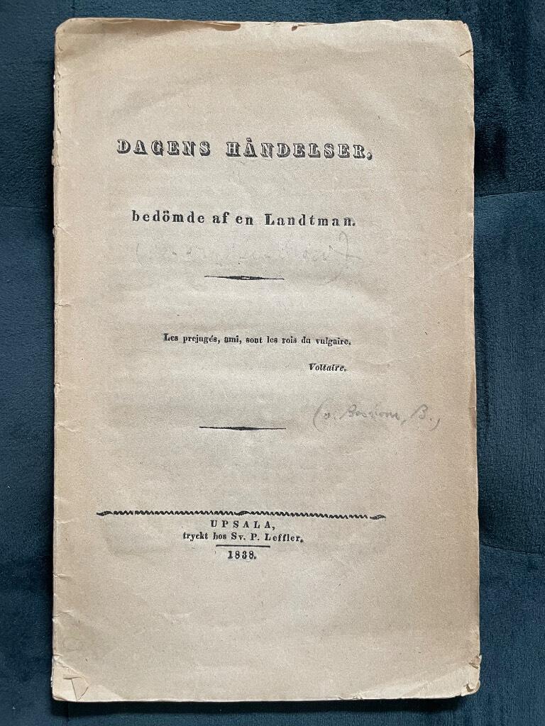 Bernhard von Beskow : Dagens händelser, bedömde af en Landtman