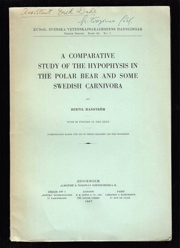 Bertil Hanström : A comparative study of the Hypophysis in the Polar Bear and some Swedish Carnivora. With 30 Figures in the Text