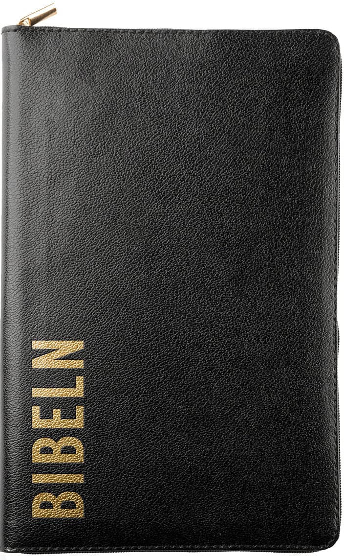 Bibel 2026 Slimline - Bonded leather Svart med dragkedja
