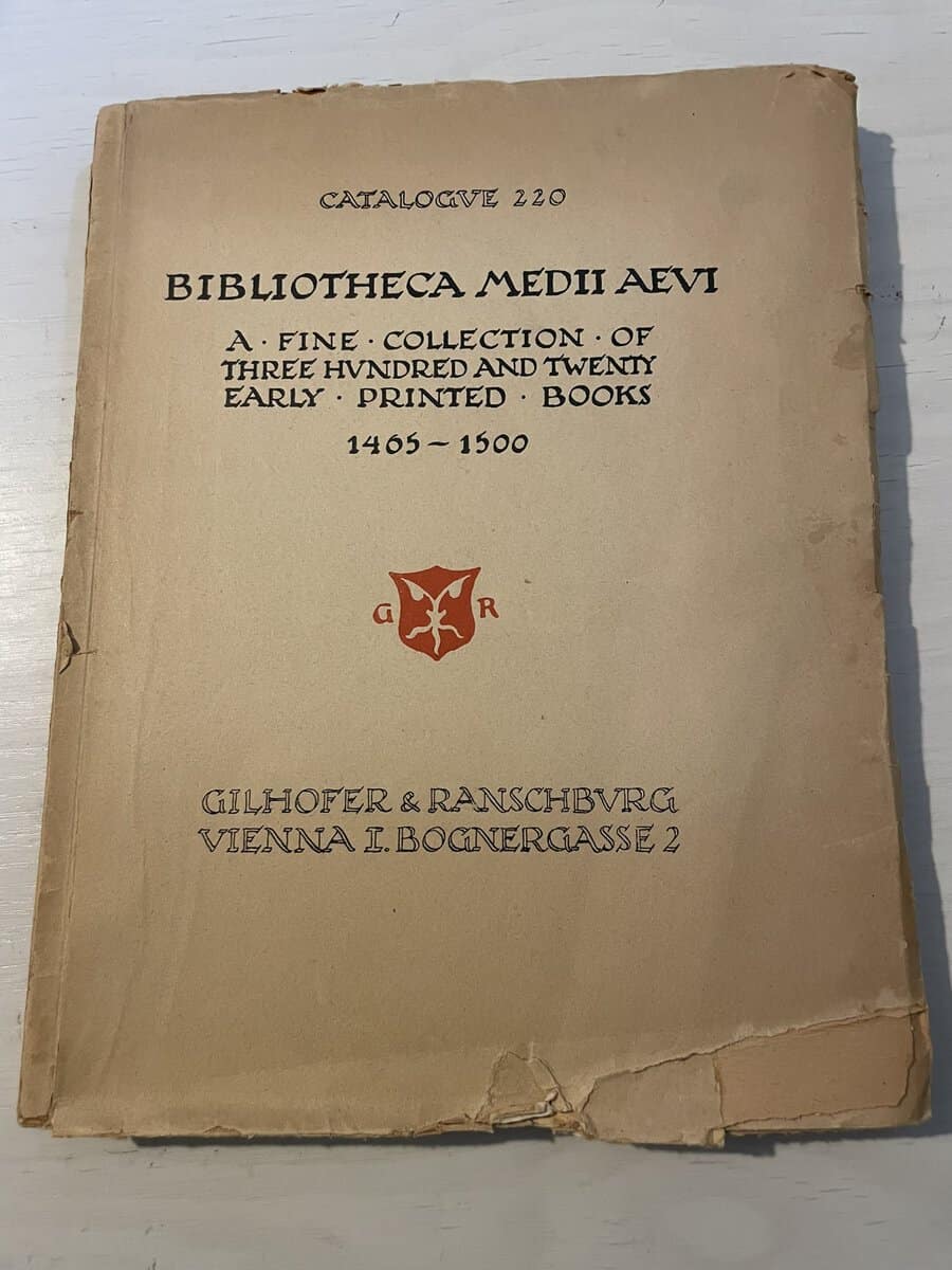 Bibliotheca medii aevi - A Fine Collection of Three Hundred and Twenty Early Printed Books 1465-1500