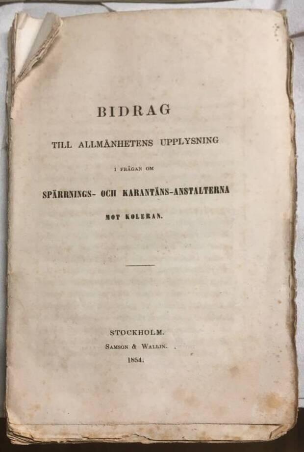 Bidrag till allmänhetens upplysning i frågan om spärrnings- och karantänsanstalterna mot koleran