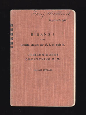 Bihang 1 till Femte delen av S. I. e. och k. Utbildningens omfattning m.m. Fastställt 1929. Hgr och ggr