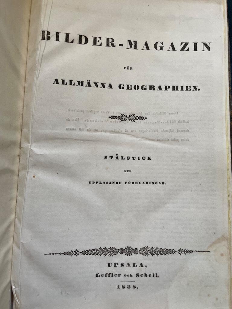 Bilder-Magazin för allmäna geographien. Stålstick med upplysande förklaringar.