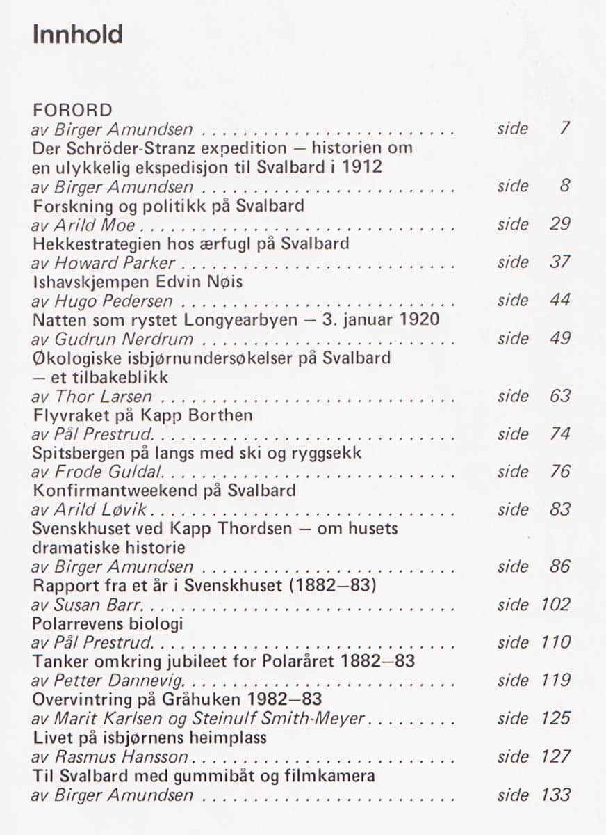 Birger Amundsen : Svalbardboka 1983-84