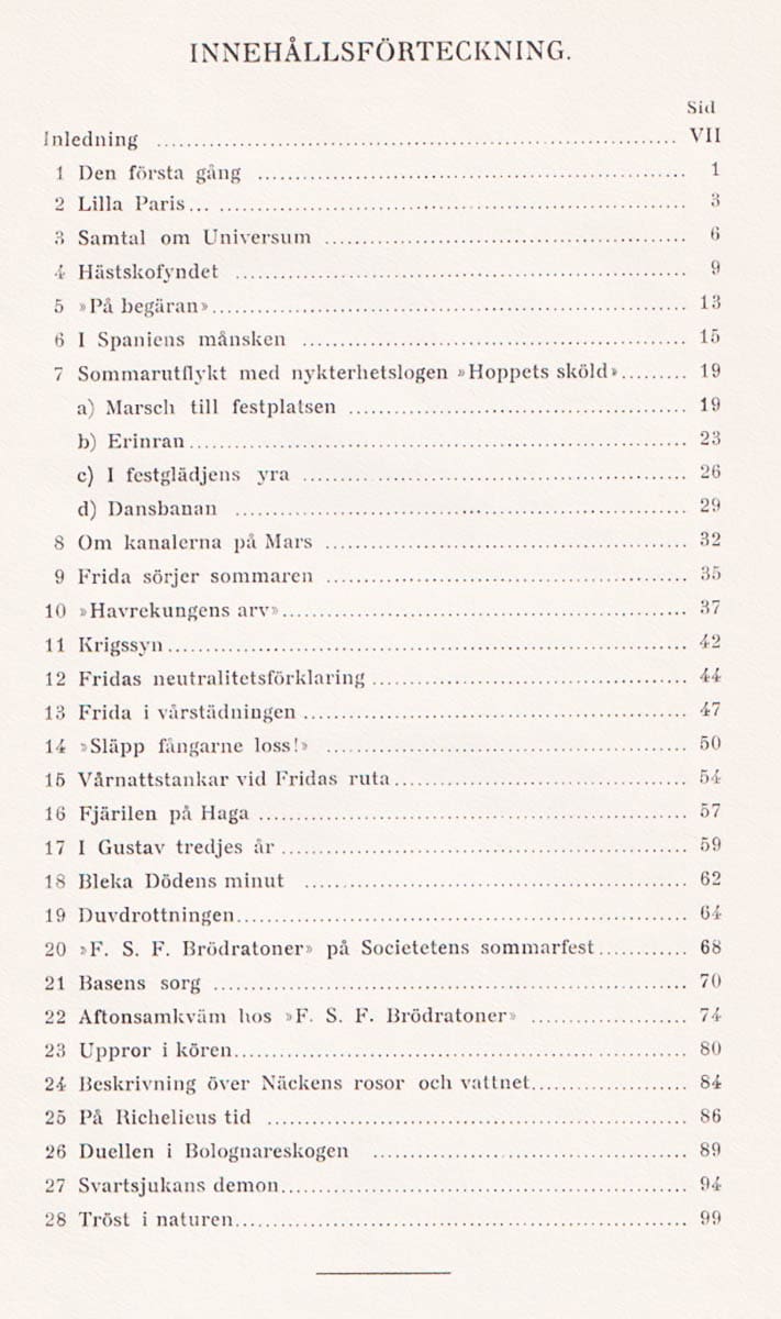 Birger Sjöberg : Fridas bok