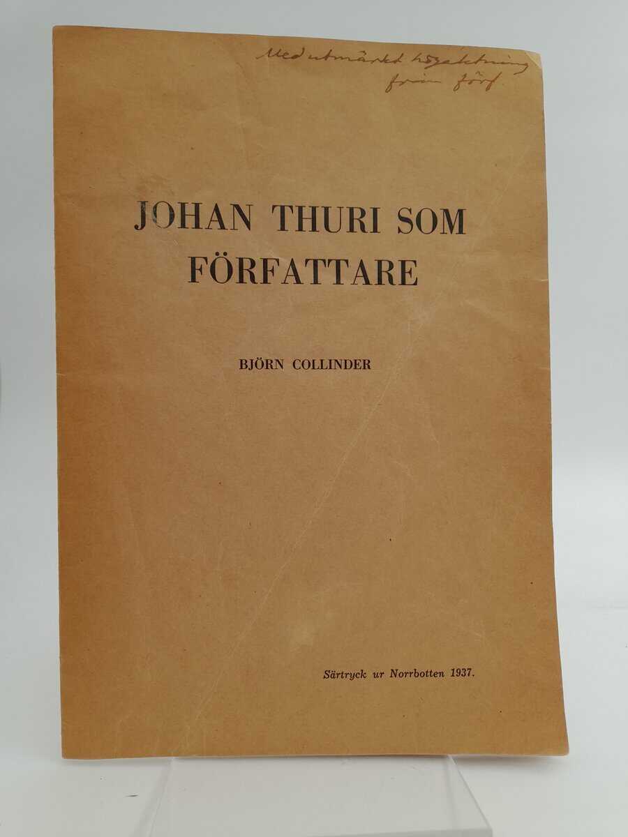 Björn Collinder : Johan Thuri som författare