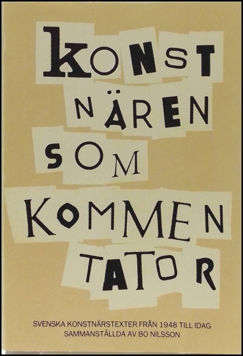 Bo Nilsson : Konstnären som kommentator