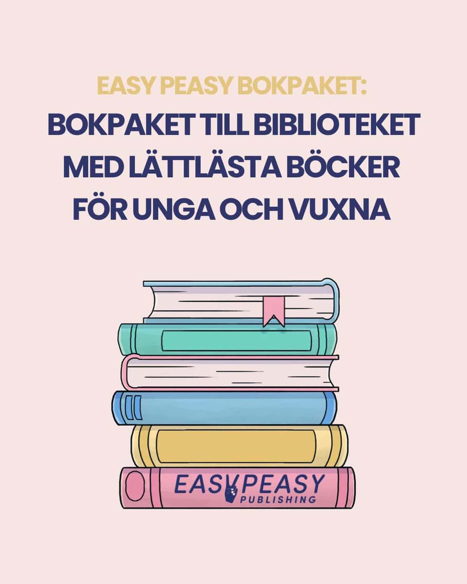 Bokpaket till biblioteket med lättlästa böcker för unga och vuxna